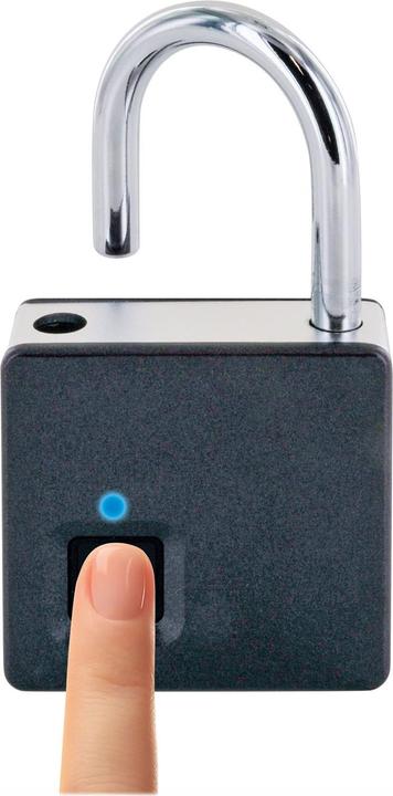 Produktbild Schwaiger Fingerprint Schloss m. Stahlbügel + Notfallschlüss