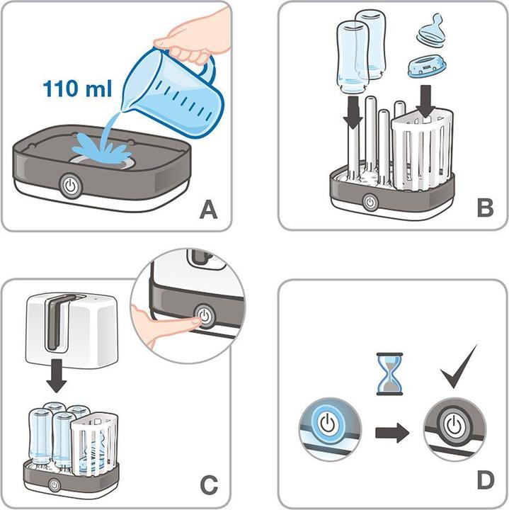 Produktbild NUK Vario Express Dampf-Sterilisator inkl. gratis First Choice+ Babyflasche