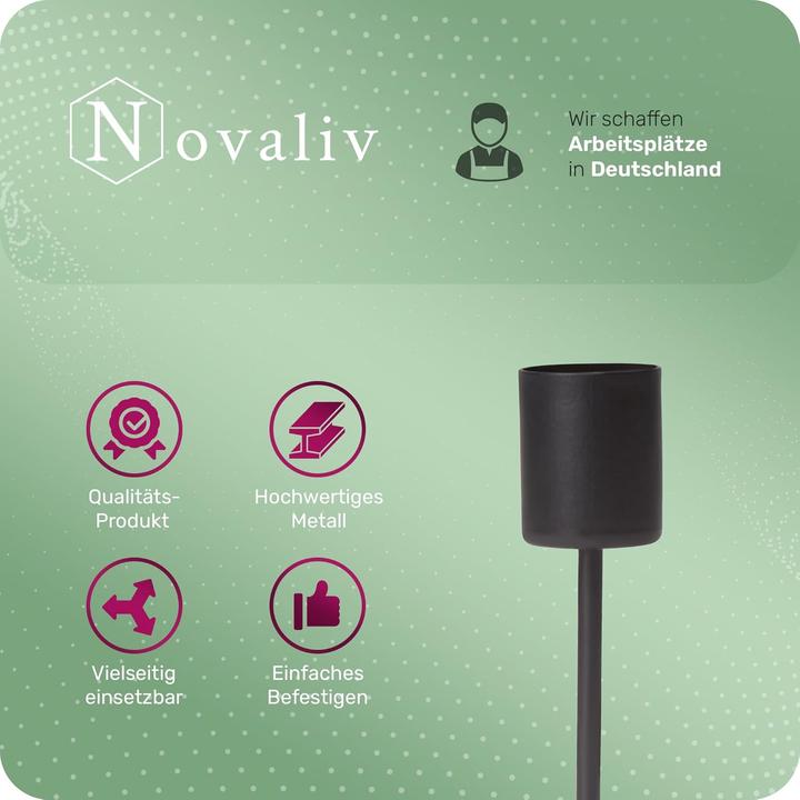 Actual product image Novaliv 4x Stick Candle Holder Black I Candle Pick 10 x 2,5 cm Candle Plug for Stick Candles I