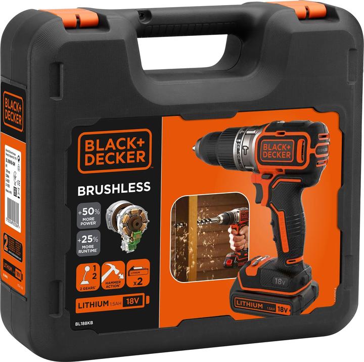 Actual product image Black & Decker BL188KBQW Batterypowered impact wrench (Rechargeable battery operated)