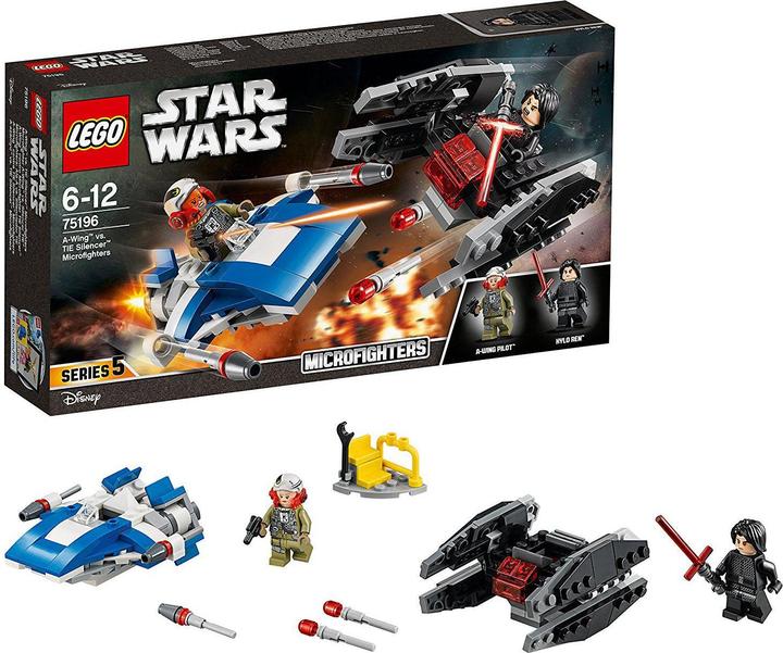 Actual product image LEGO A-Wing vs. Tie Silencer Microfighters (75196, LEGO Star Wars)