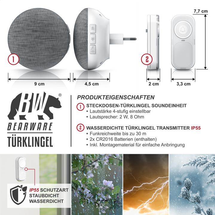 Actual product image Bearware Wireless doorbell set (Wireless)