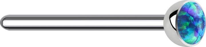 Star Piercing Nasenstecker biegen silber Opal blau (ohne Messing, Titan G23)