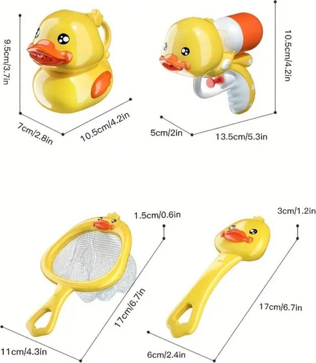 Produktbild Activity Board 8pcs/set Badezimmer Ente Spielzeug Set, Bad spielen Wasser Spielzeug, Wind-up Schwimmen Ente