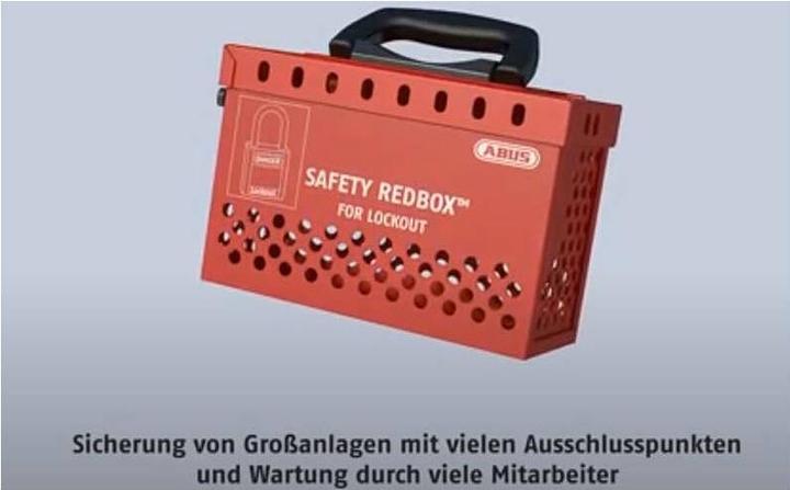 Actual product image Abus Safety Redbox B835, with wall bracket, red.