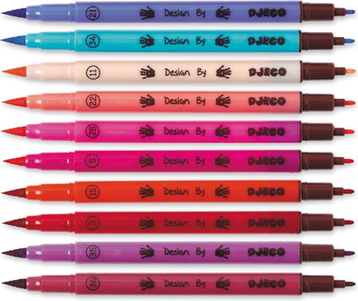 Immagine prodotto Djeco 10 pennelli di feltro-ragazza 19 x 16,5 x 1,5 cm (Rosa, 10 x)