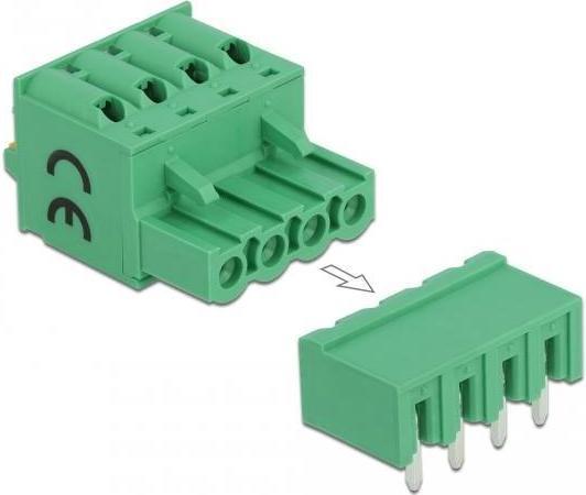 Immagine prodotto Delock Set di morsetti per PCB 4 pin passo 5,08 mm orizzontale
