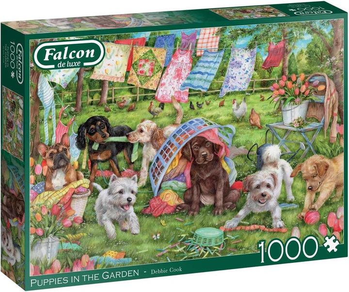 Actual product image Falcon Puppies in the Garden (1000 pieces)