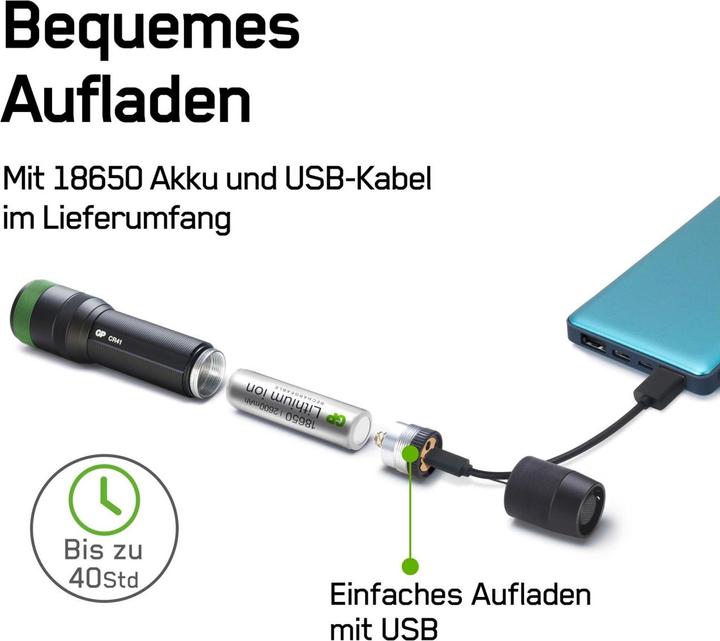 Actual product image GP Batteries Torch CR41 incl. 1x 18650 Li-Ion battery