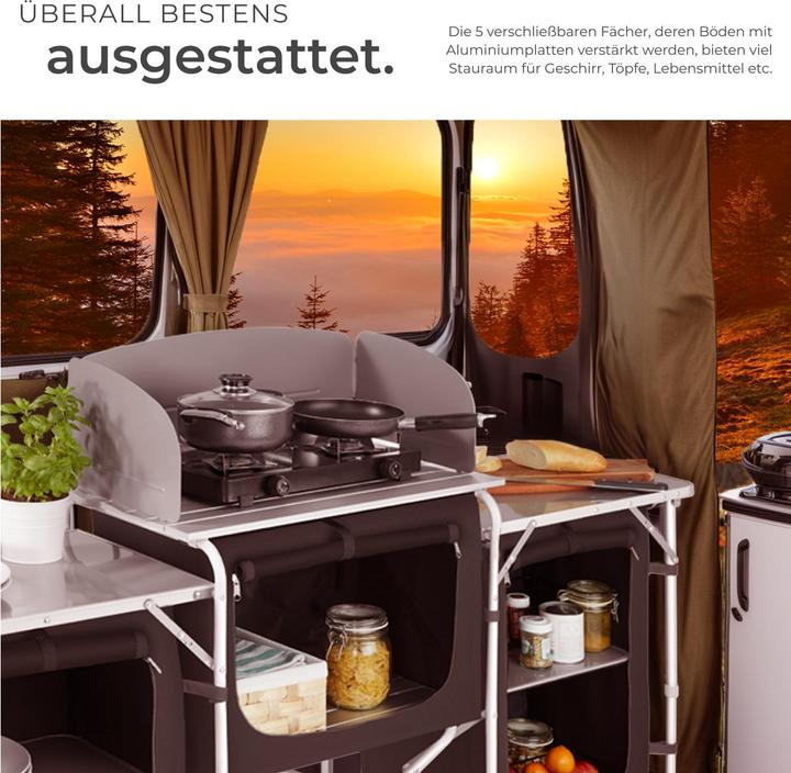 Immagine prodotto tectake Cucina da campeggio 172x52x104cm