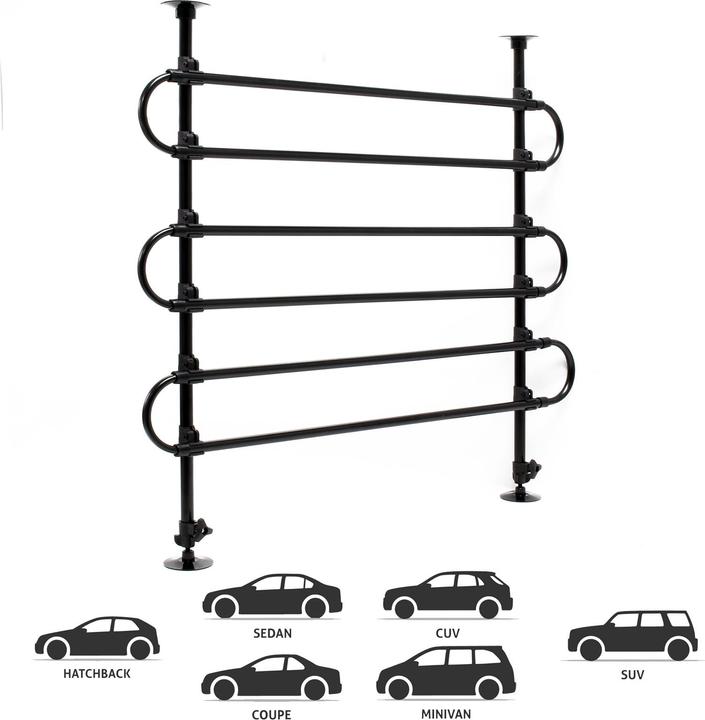 Actual product image Wiltec Dog Guard Barrier Freely Adjustable for the Car Model C Made of Iron (Dog)