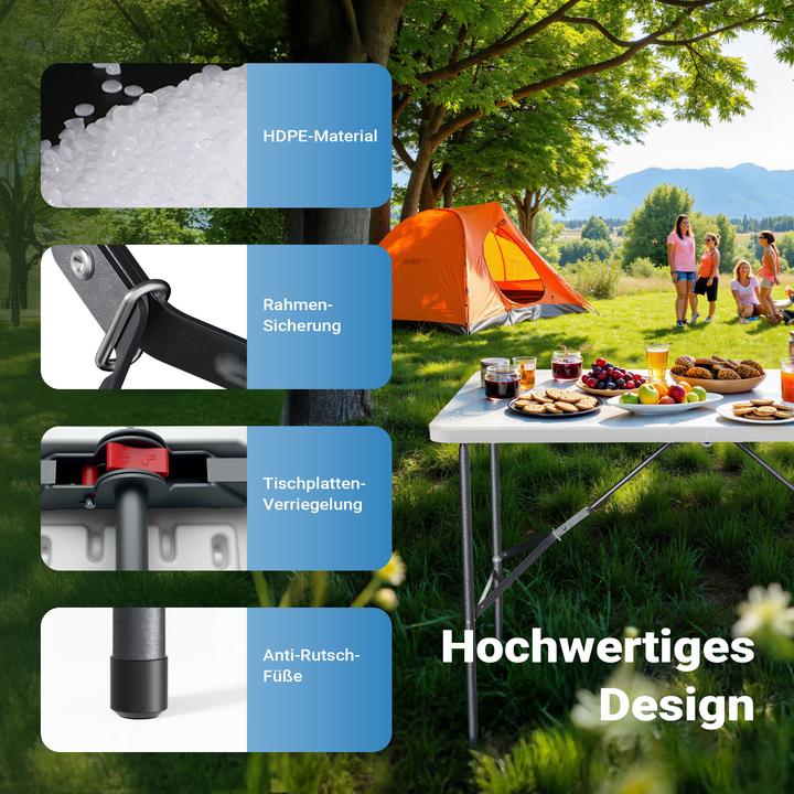 Actual product image Wiltec Folding camping table Folding table Party table Buffet table Garden table