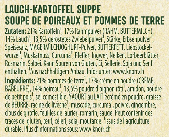 Nährwerte und Zutaten Knorr 100% Natürlich Kartoffelsuppe, Beutel Suppe mit Kartoffel, Lauch & Zwiebeln, Fertiggericht
