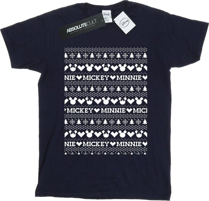 Disney Mickey And Minnie Christmas Fair Isle TShirt (XL)