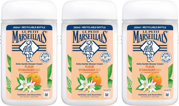 Actual product image Le Petit Marseillais Shower gel BIO orange blossom 3 x 250 ml (750 ml)