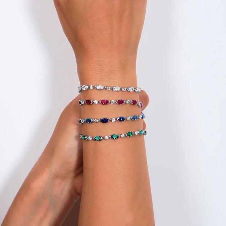 Actual product image Amen Oval Cut Tennis Bracelet (19 cm, Silver 925)