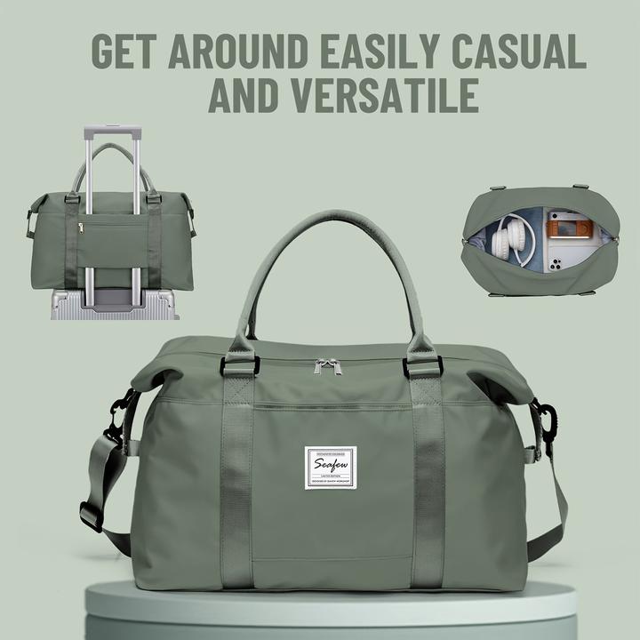 Actual product image Only-Bags.Store Large Capacity Travel Overnight Bag, Solid Colour Versatile Duffle Bag, Lightweight Business Trip