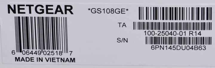 Valori nutrizionali e ingredienti Netgear Gs108ge (8 Porti)