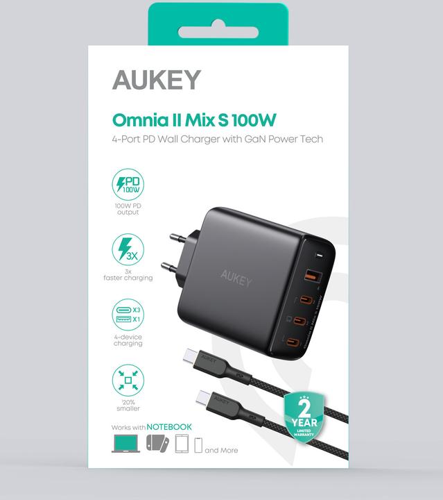 Actual product image Aukey OmniaMix II GaN Bundle (100 W)