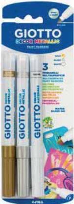 Actual product image Magni Paintmarker GIOTTO Decor Metallic 3pcs. (Gold, Silver, White, 3 x)