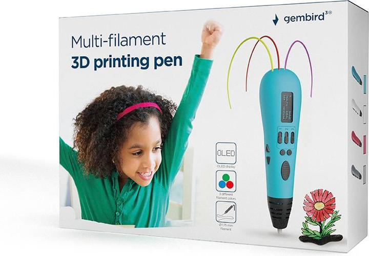 Actual product image Gembird 3DP-PEND3C-01 Multi-filament 3D printing pen, ABS / PLA filament, blue