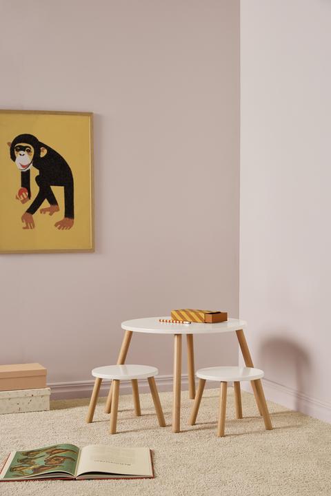 Actual product image Kids Concept Table and two stools, white (Kids table)