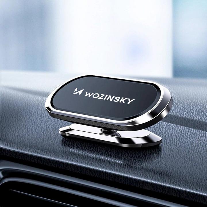 Actual product image Wozinsky Self-adhesive Magnetic 360 Car Dashboard Mount Silver (WMH-06)