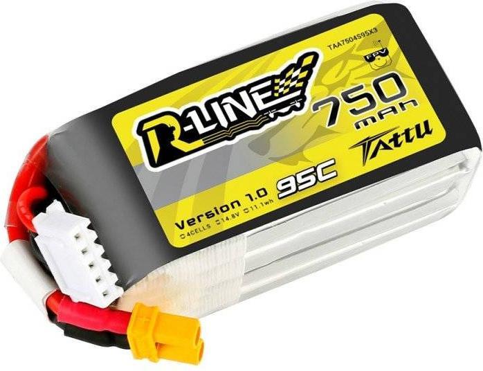 Produktbild Tattu R-Line 750mAh 14.8V 95C 4S1P JST-XHR Battery (14.80 V, 750 mAh)