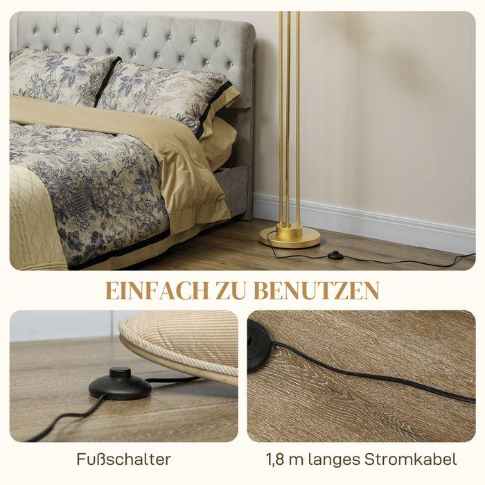 Actual product image Swisshandel24 Stehlampe mit 3 Lampenschirmen, 120W Leselampe, 1,65 m hoch Nachttischlampe (E27)