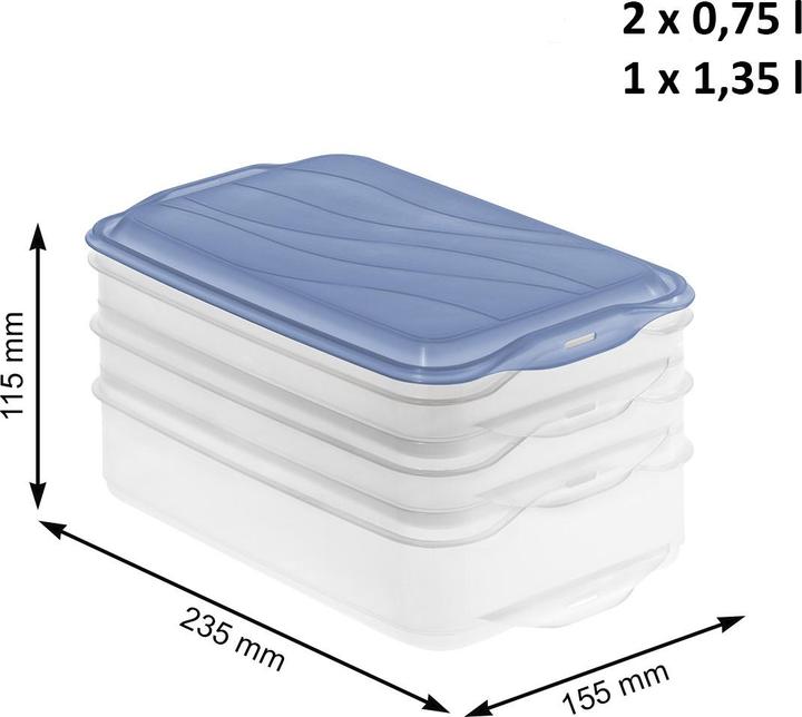 Actual product image Rotho Slicing box Rondo 3pcs blue (2.85 l)