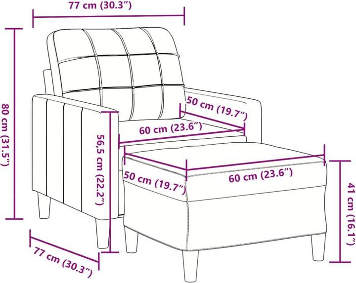 Produktbild VidaXL Sessel Sofa Loungesessel Fernsehsessel Clubsessel Hocker Dunkelgrün Samt