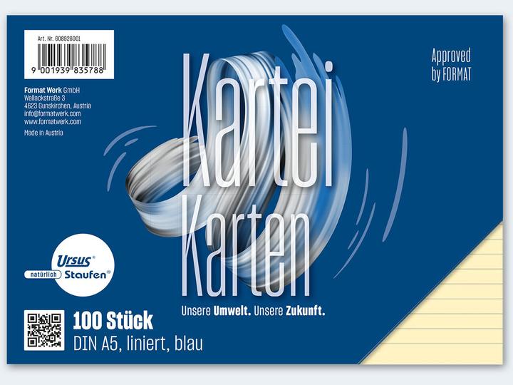 Immagine prodotto Staufen Schede A5/100 a righe gialle orizzontali Stile (A5, 100 x)