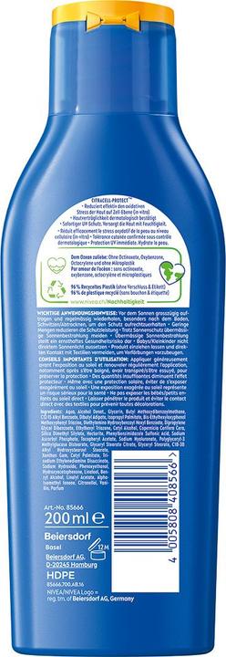 Actual product image NIVEA Protect & Moisture (Suntan lotion, SPF 50+, 200 ml, 240 g)