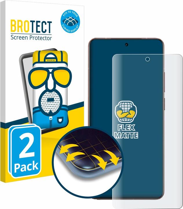 Produktbild BROTECT Fullscreen Schutzfolie Displayschutz Folie Matt Entspiegelungsfolie (2 Stück, Realme GT 7 Pro)