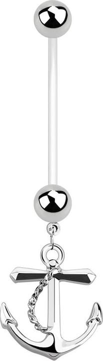 Star Piercing Banane Schwangerschaft mit Anker (ohne Messing, Chirurgenstahl 316L, Bioflex)