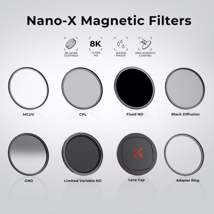 Produktbild K&F Concept Concept Magnetic Lensfilter-Kit CPL-ND-UV 55 mm (ND- / Graufilter, UV-Filter)