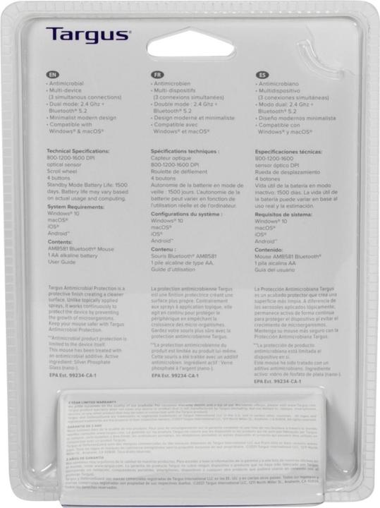 Actual product image Targus Antimicrobial Compact Dual (Wireless)