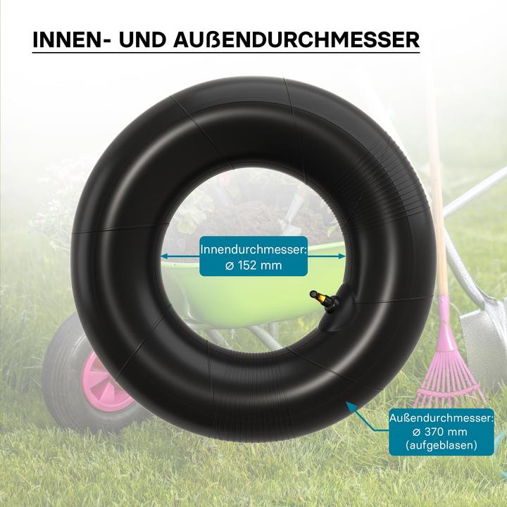 Actual product image Wiltec Inner tube for lawn mower tyre 15x6.00-6 with curved valve stem garden tractor (Lawn mower, Garden machinery spare parts)