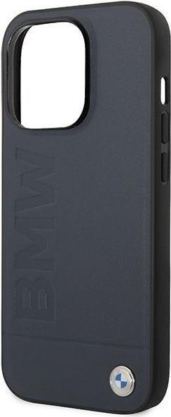 Actual product image BMW Case BMHMP14XSLLNA iPhone 14 Pro Max 6.7" granatowy/navy hardcase Leather Hot Stamp MagSafe (Apple iPhone 14 Pro Max)