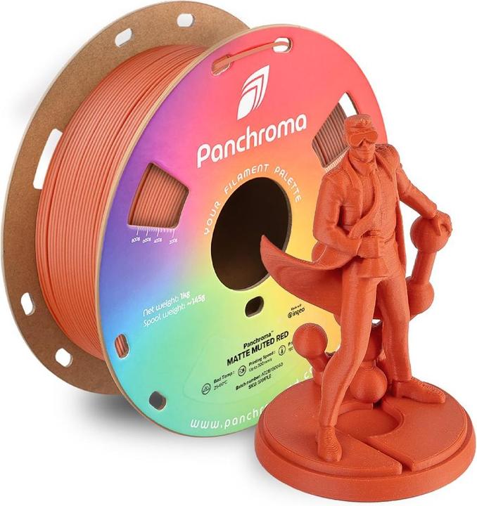 Actual product image Polymaker Panchroma™ PLA Matte Muted (PLA, 1.75 mm, 1000 g, Red)