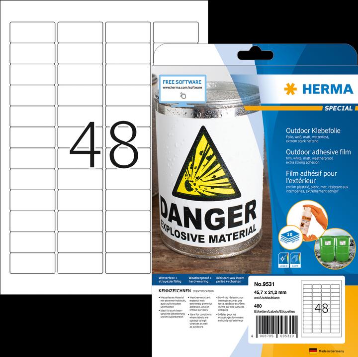Actual product image HERMA Weatherproof labels A4