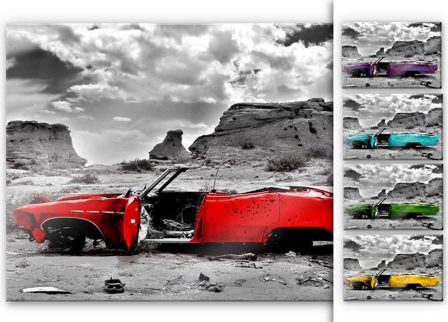 Produktbild Trenddeko Roter Cadillac (100 x 70 cm)