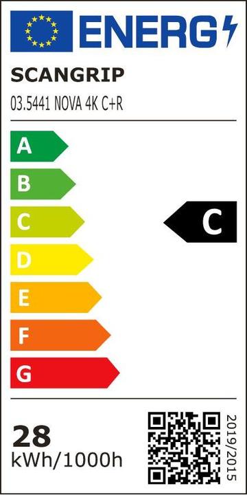 Energy Label Scangrip LED construction spotlight NOVA K C+R (4000 lm)
