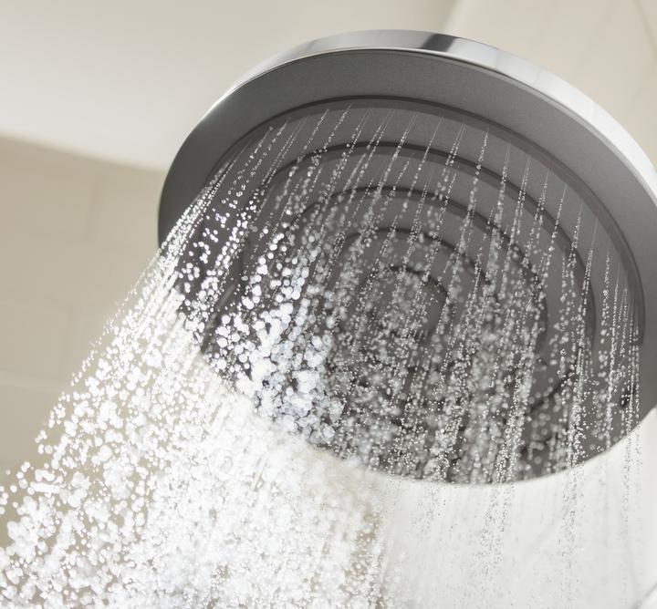 Actual product image hansgrohe HG overhead shower PULSIFY 260 2jet with wall connection EcoSmart version chrome (2 Beam types)