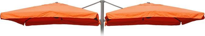 Produktbild Swisshandel24 Sonnenschirmbezug T44, 8 Streben 3x3m Polyester, Ersatz-Bezug für Doppel-Ampelschirm T44 - terrakott (3.03 m)