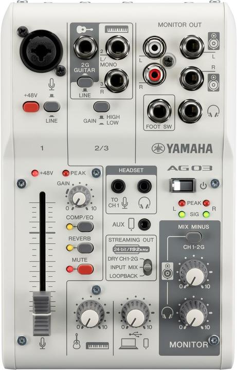 Produktbild Yamaha AG03MK2W Konsolen-Mischpult USB-Anschluss (Studio- und Livemixer)