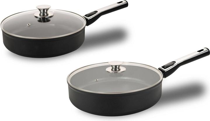 Image du produit Genius Cera Plasma poêle à bord haut 28cm bk 2 pièces (28 cm, Cocotte + faitout)