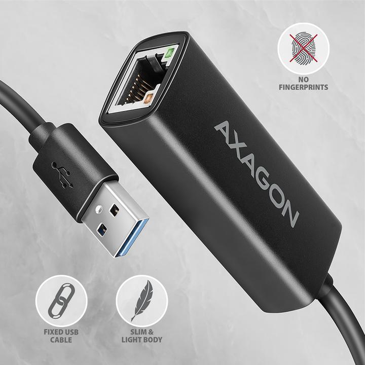 Produktbild Axagon ADE-AR, USB-A 3.2 Gen 1 - Gigabit Ethernet s????ov?? karta, Realtek 8153, auto instal (USB 3.0, RJ45 Gigabit Ethernet (1x))