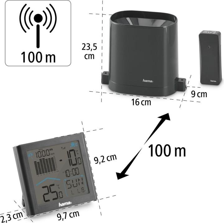 Produktbild Hama Wetterstation Rainy mit Funkregenmesser