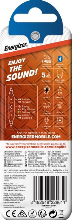 Actual product image Energizer Sports Bluetooth Headphones, red (5 h, Wireless)